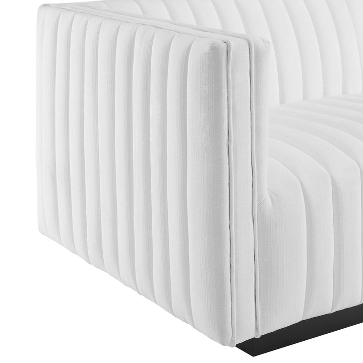 Serene Retreat Tufted Upholstered Fabric Sofa