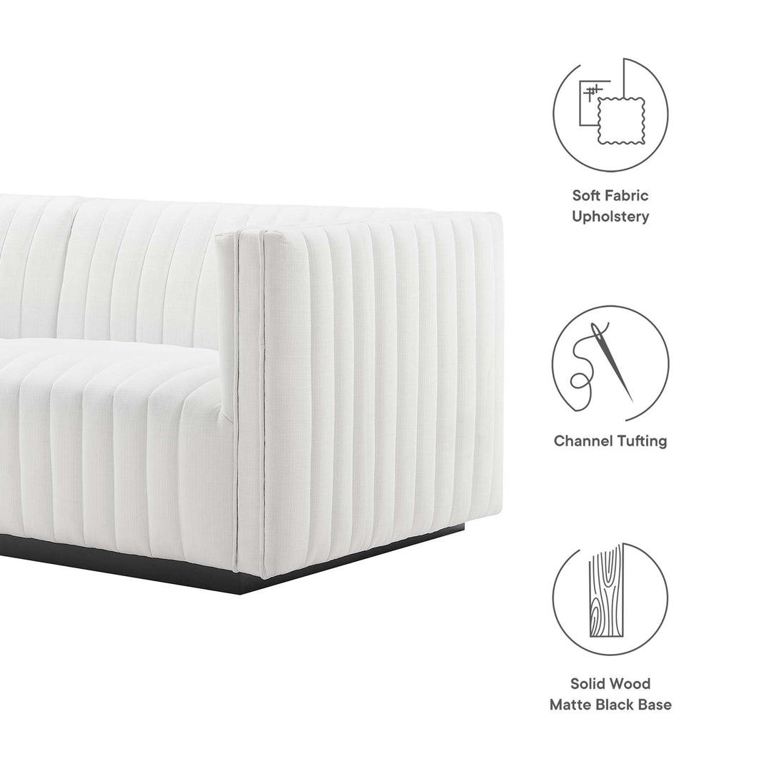 Serene Retreat Tufted Upholstered Fabric Sofa