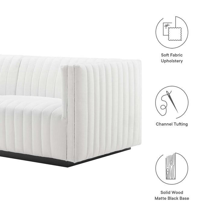 Serene Retreat Tufted Upholstered Fabric Sofa