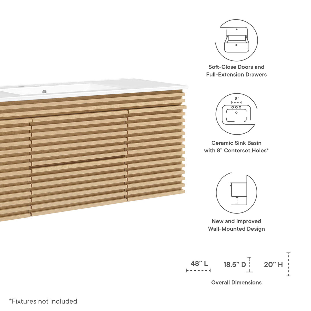 Refine 48" Wall-Mount Bathroom Vanity