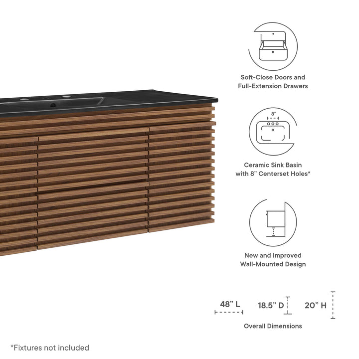 Refine 48" Wall-Mount Bathroom Vanity