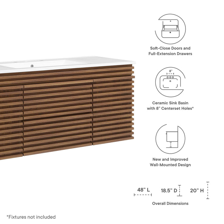 Refine 48" Wall-Mount Bathroom Vanity