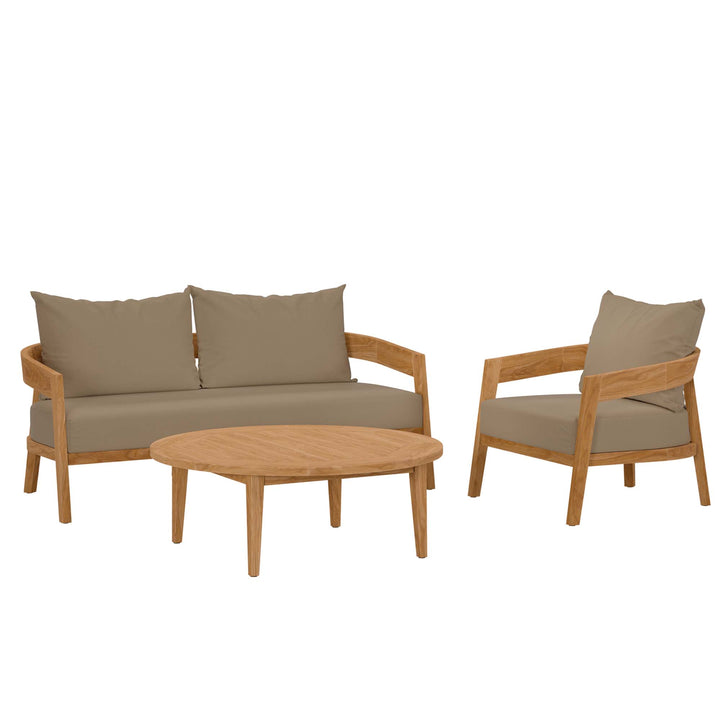 Bondi 3-Piece Teak Wood Outdoor Patio Set