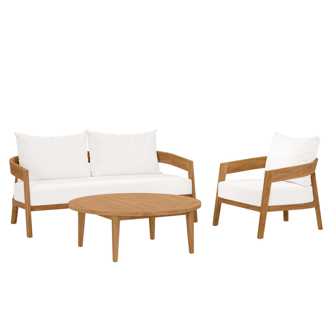 Bondi 3-Piece Teak Wood Outdoor Patio Set