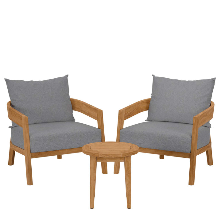 Brisbane 3-Piece Teak Wood Terrace Set