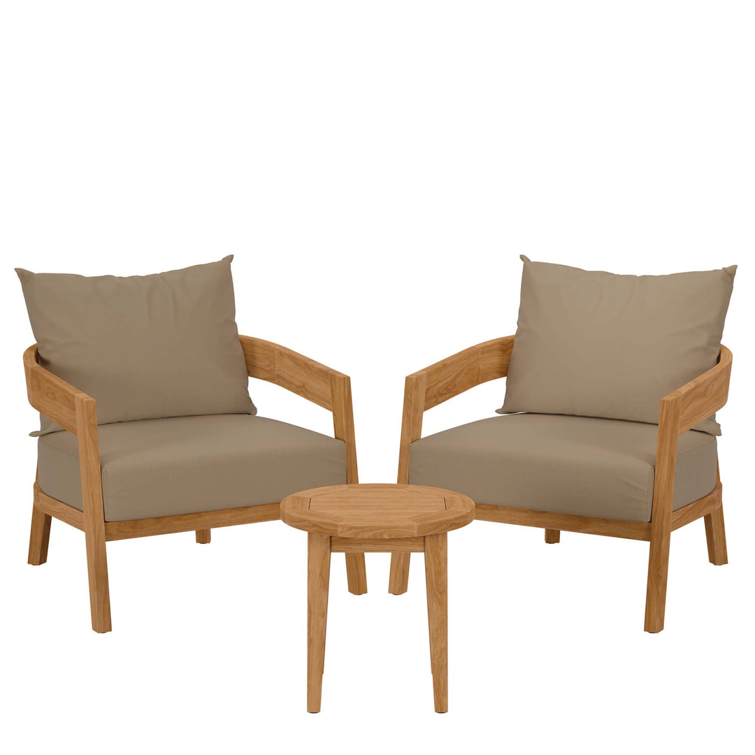 Brisbane 3-Piece Teak Wood Terrace Set