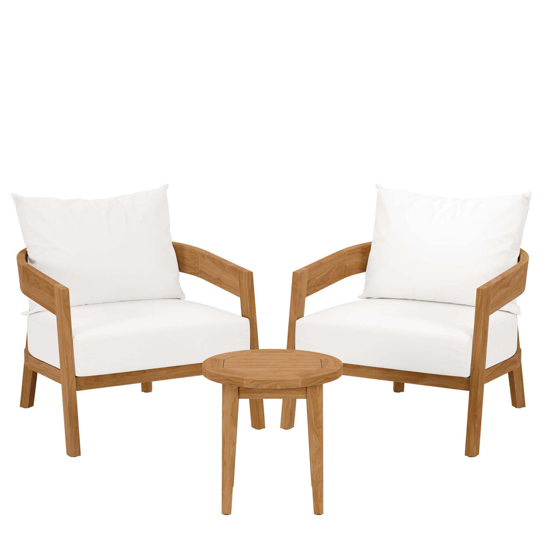 Brisbane 3-Piece Teak Wood Terrace Set