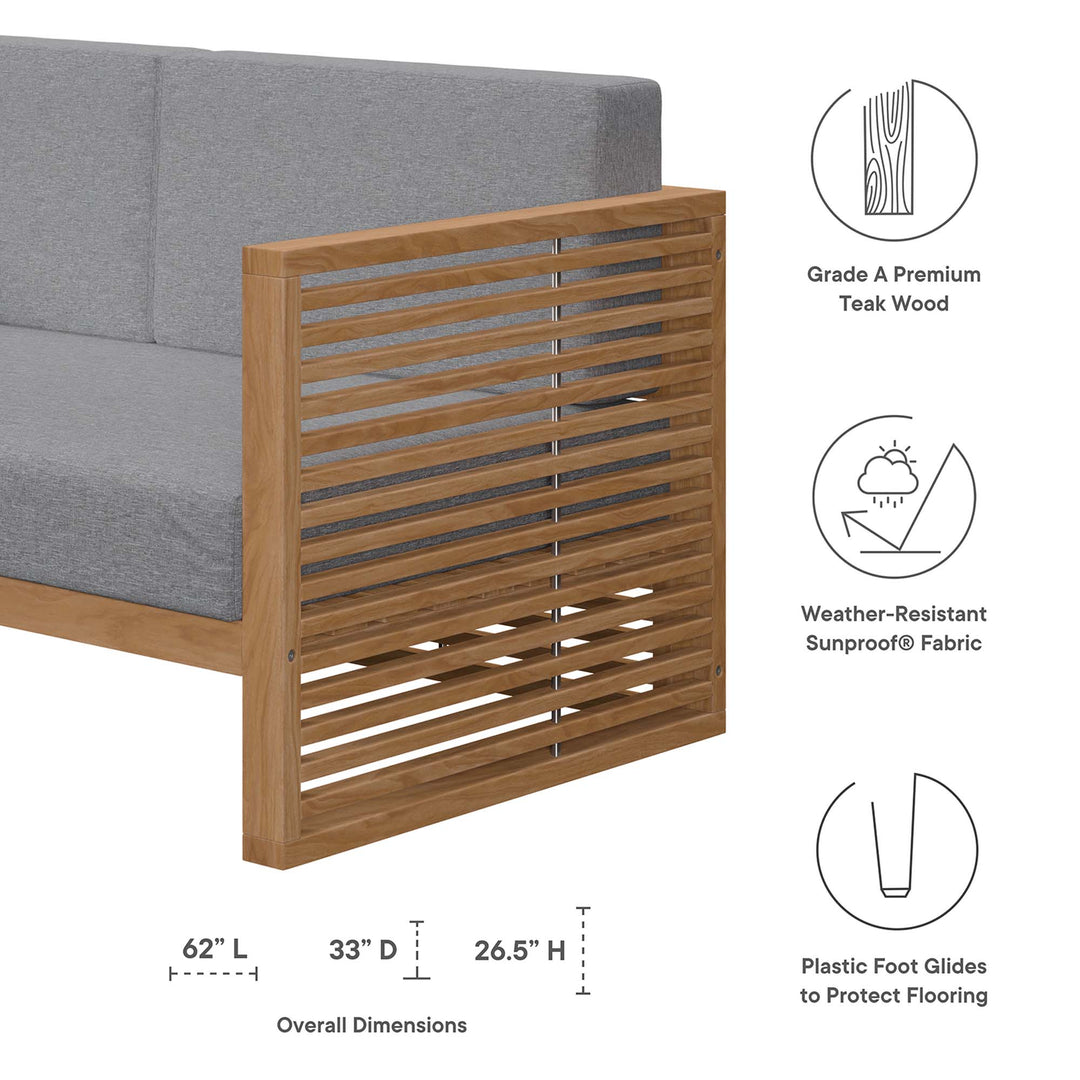 Carmel 3-Piece Teak Wood Outdoor Patio Set