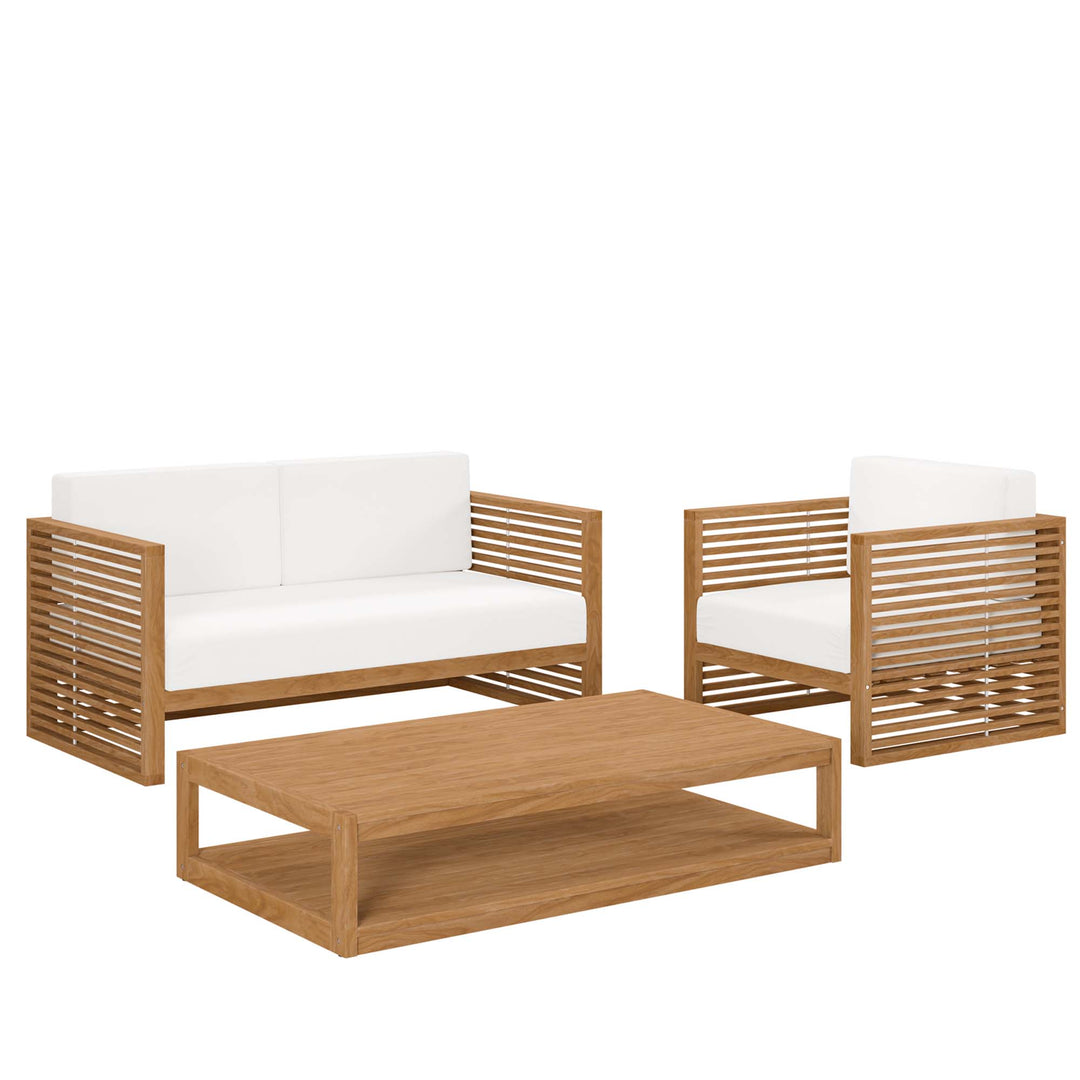 Carmel 3-Piece Teak Wood Outdoor Patio Set