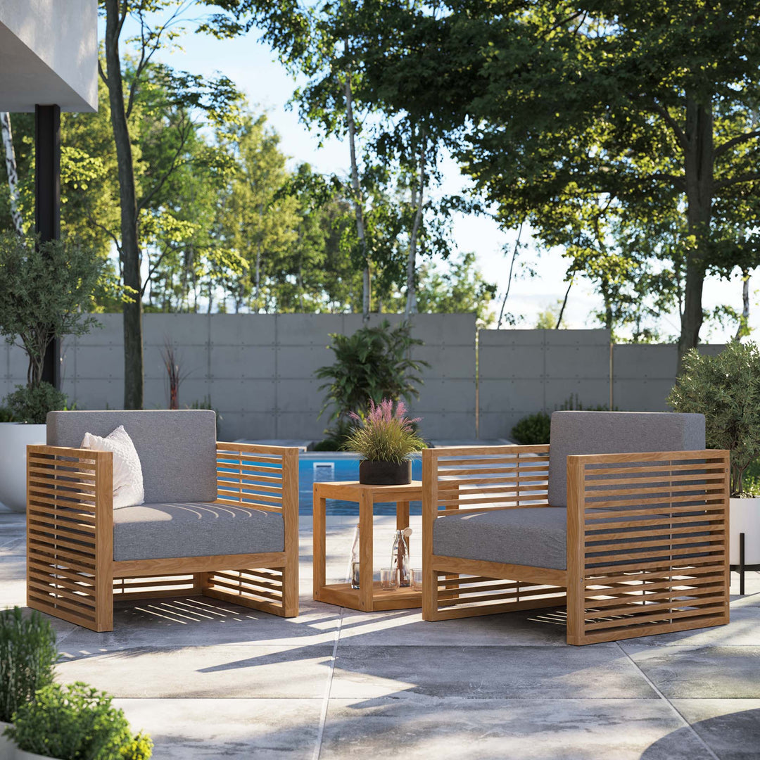 Carmel 3-Piece Teak Wood Outdoor Patio Set