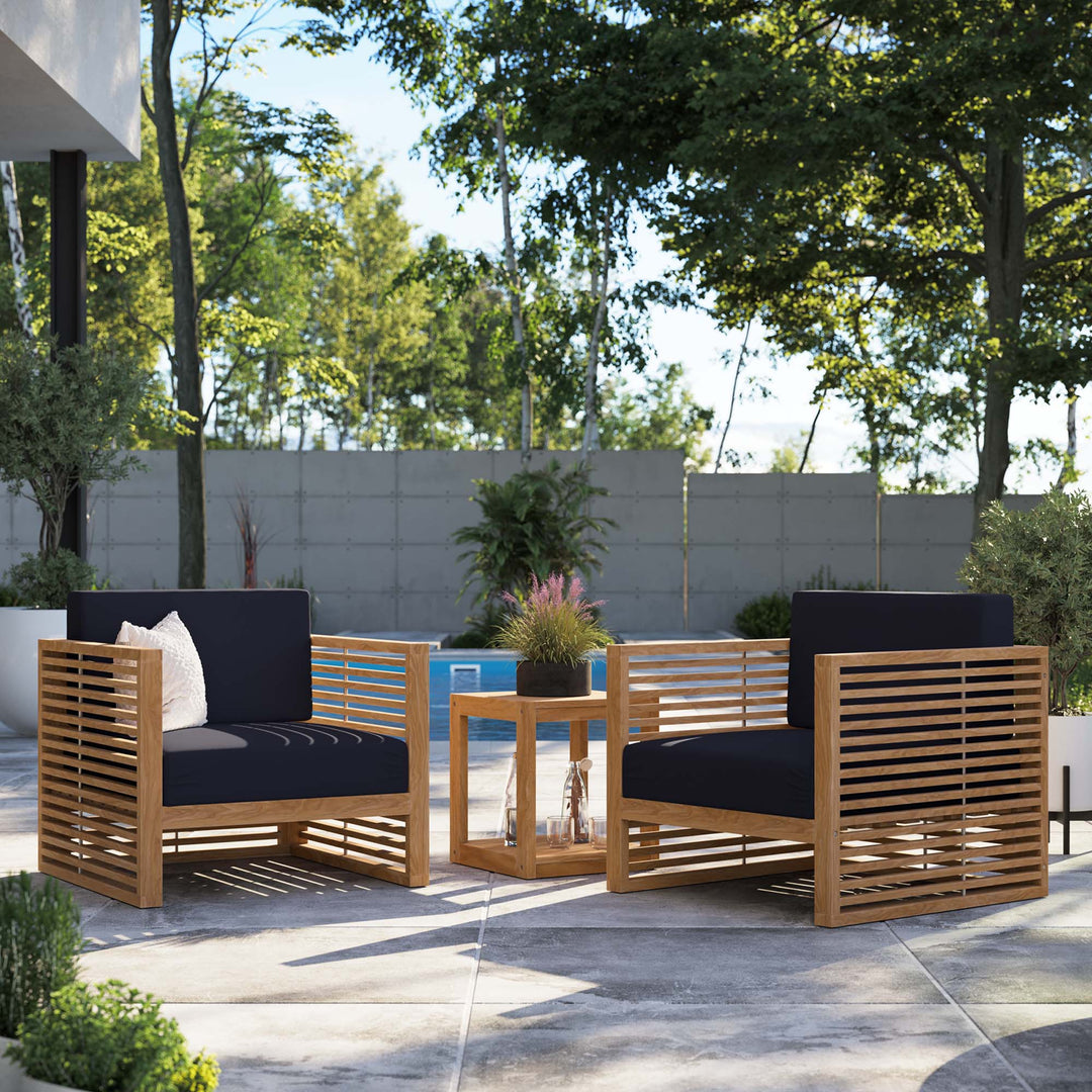 Carmel 3-Piece Teak Wood Outdoor Patio Set