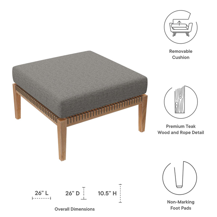 Cypress Outdoor Patio Teak Wood Ottoman