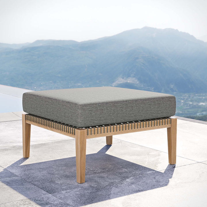 Cypress Outdoor Patio Teak Wood Ottoman