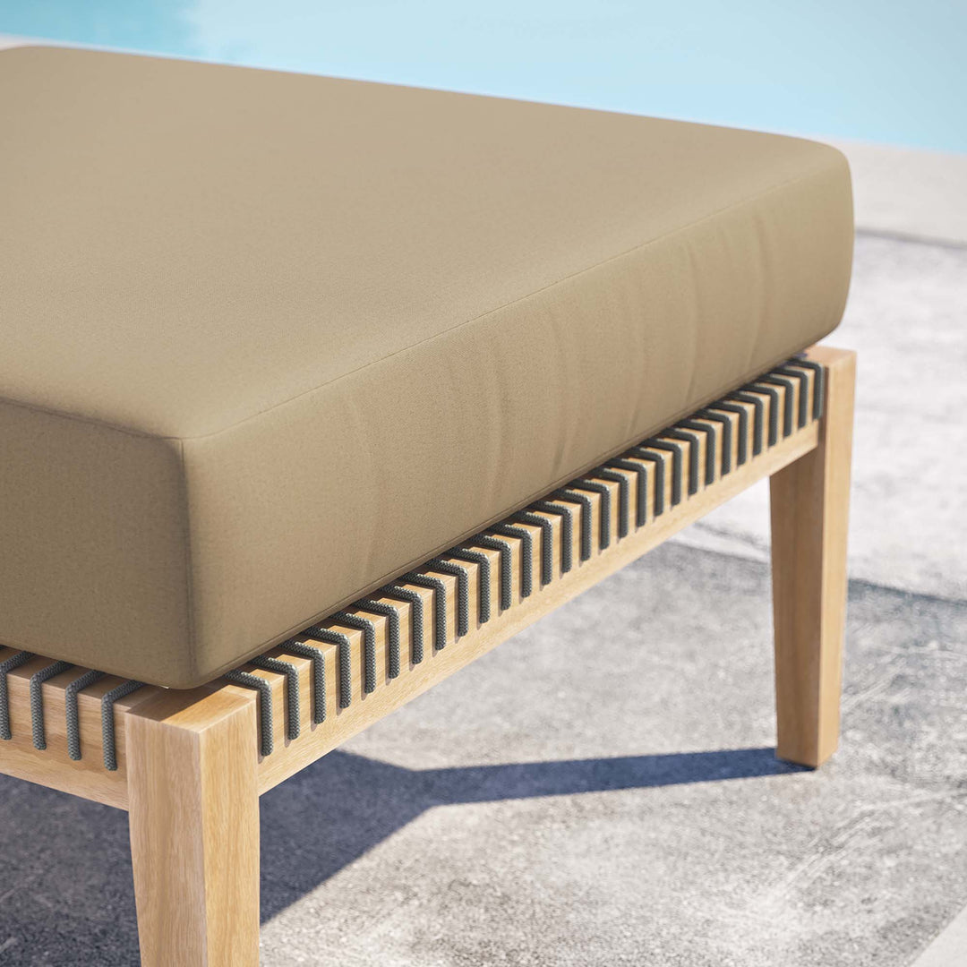 Cypress Outdoor Patio Teak Wood Ottoman