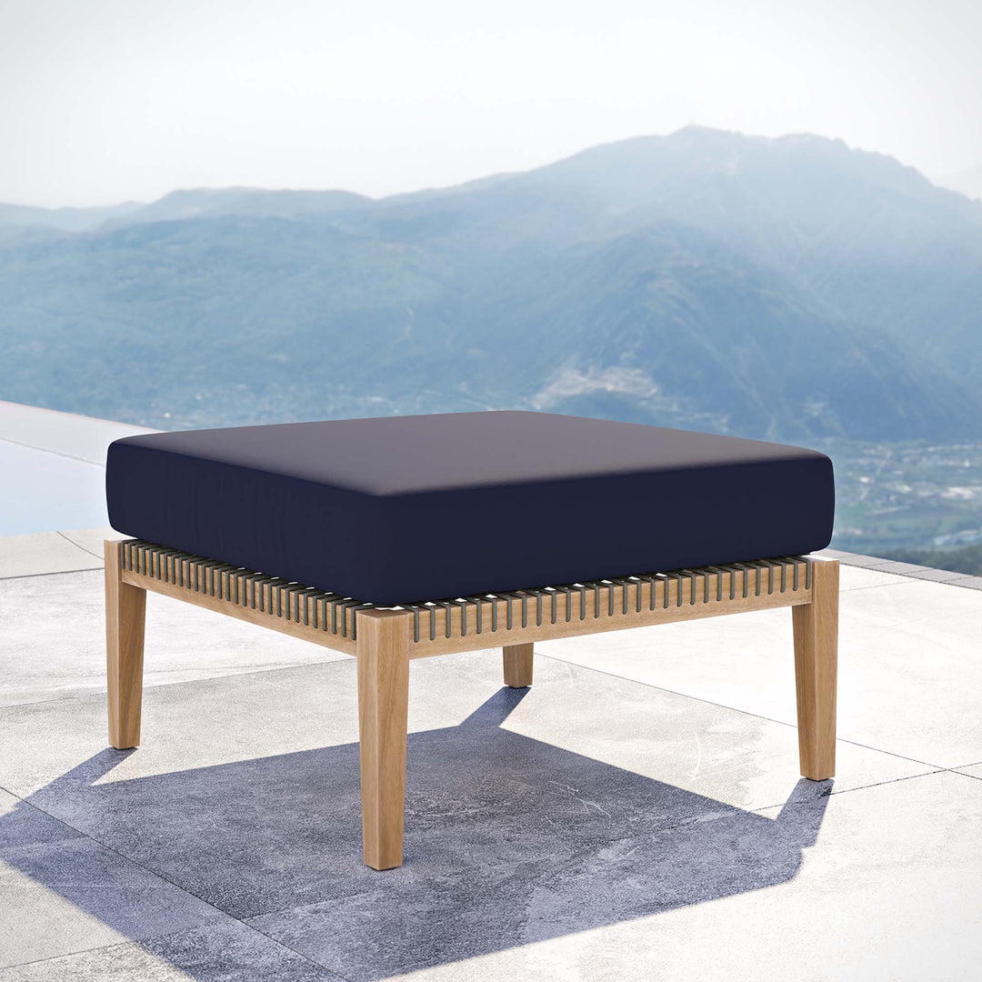 Cypress Outdoor Patio Teak Wood Ottoman