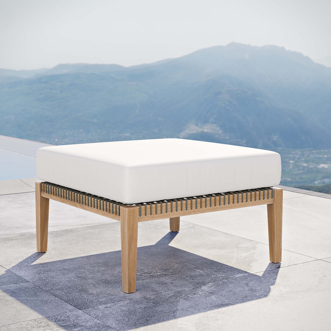 Cypress Outdoor Patio Teak Wood Ottoman