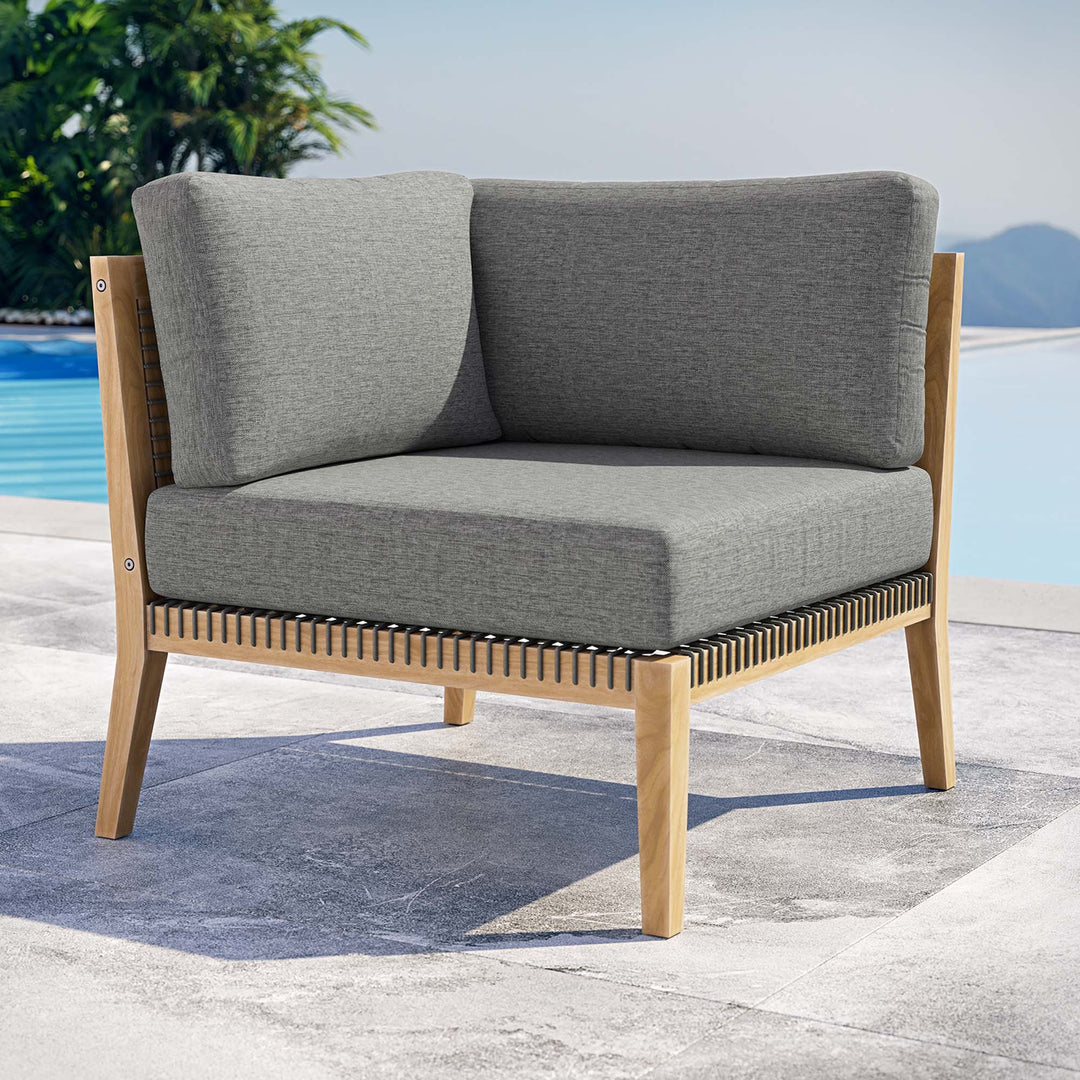 Coastal Oasis Outdoor Patio Teak Wood Corner Chair