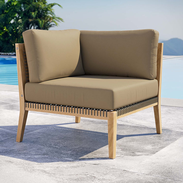 Coastal Oasis Outdoor Patio Teak Wood Corner Chair