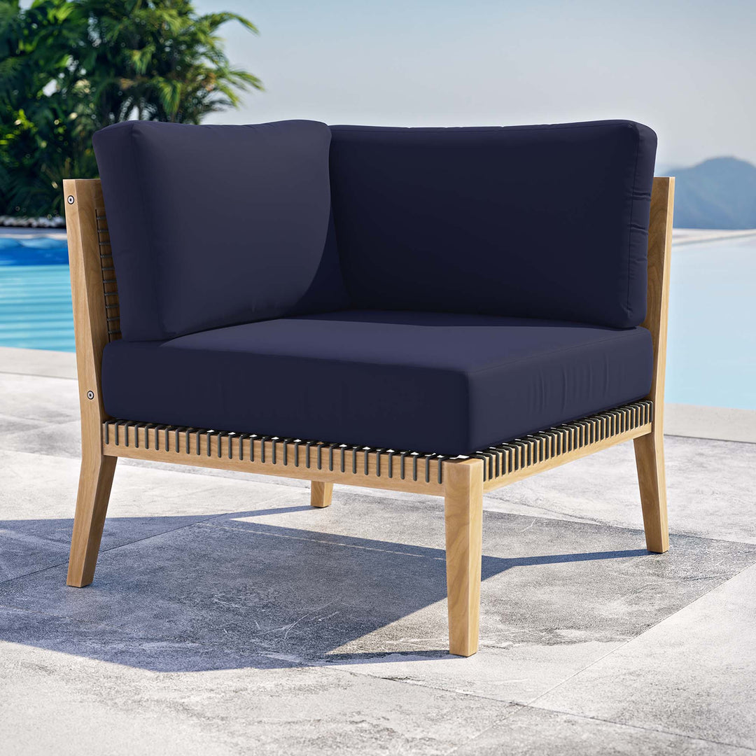 Coastal Oasis Outdoor Patio Teak Wood Corner Chair