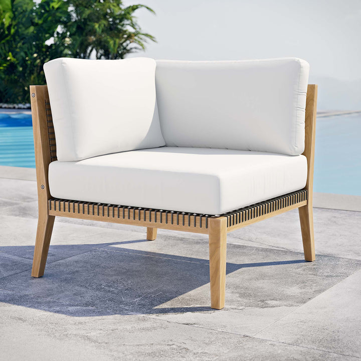 Coastal Oasis Outdoor Patio Teak Wood Corner Chair