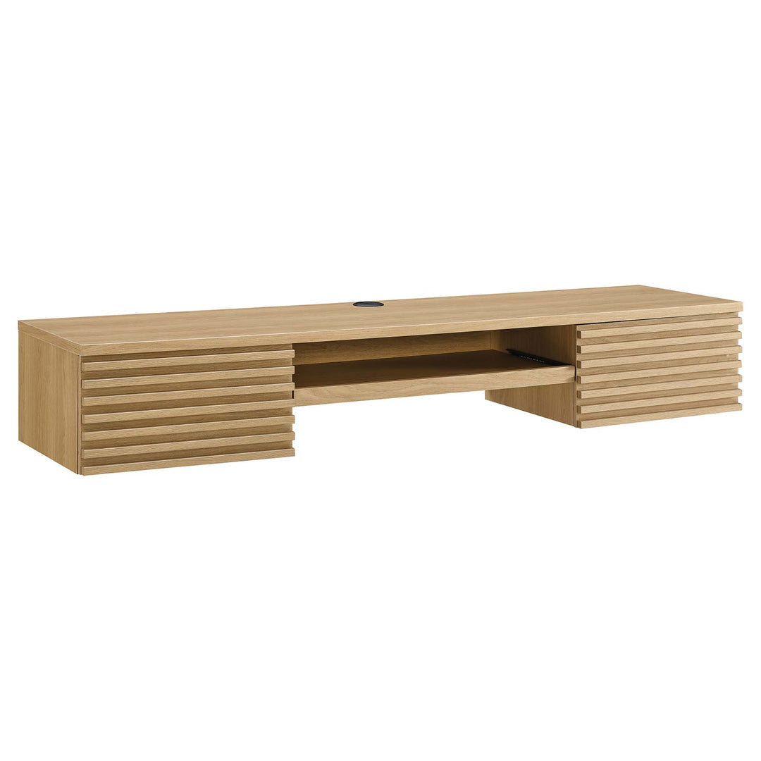 Recline Wall-Mounted Wooden Workstation