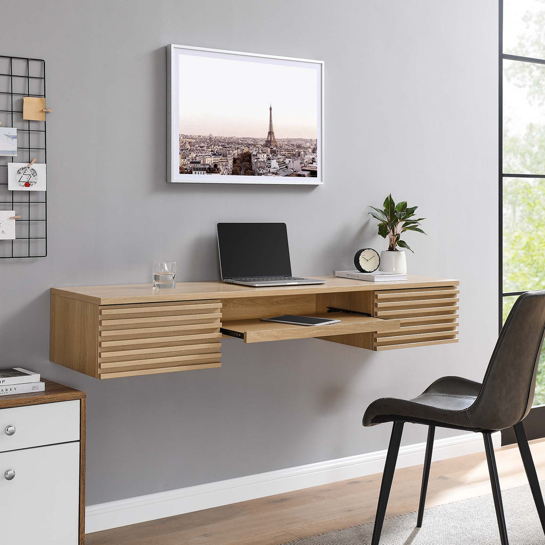 Recline Wall-Mounted Wooden Workstation