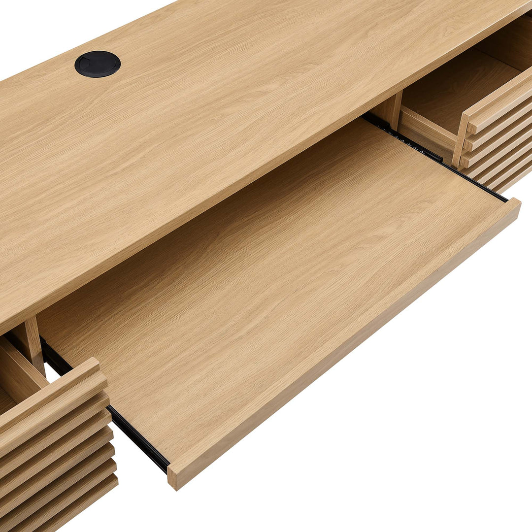 Recline Wall-Mounted Wooden Workstation