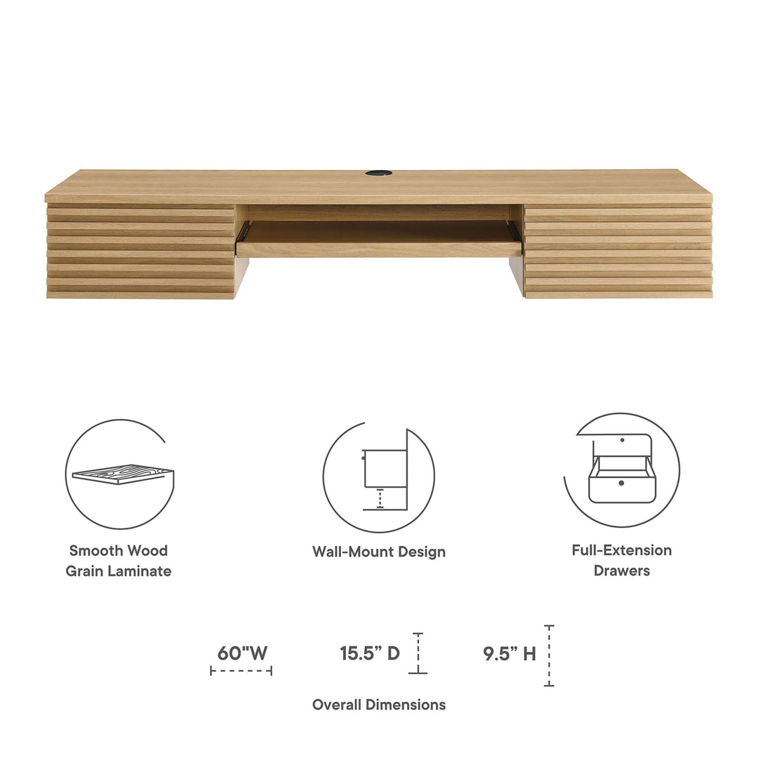 Recline Wall-Mounted Wooden Workstation