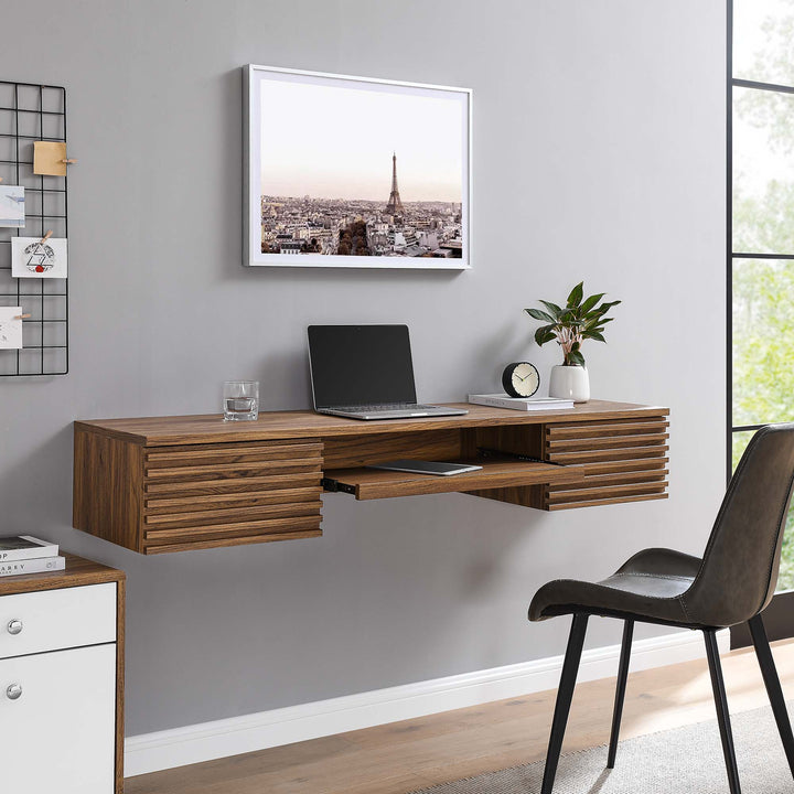 Recline Wall-Mounted Wooden Workstation