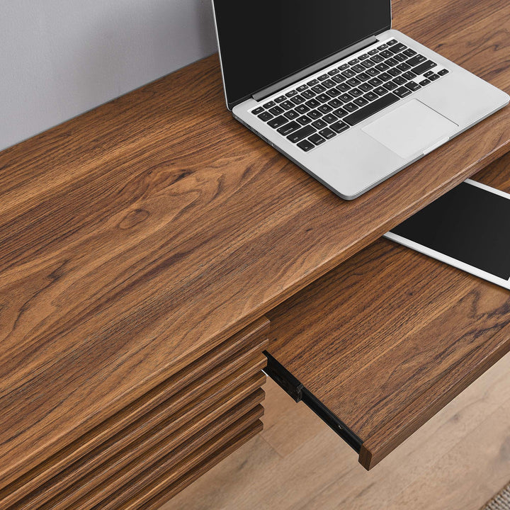 Recline Wall-Mounted Wooden Workstation