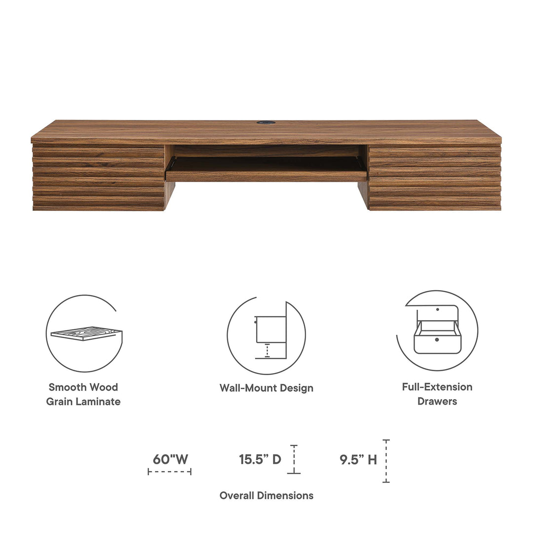 Recline Wall-Mounted Wooden Workstation