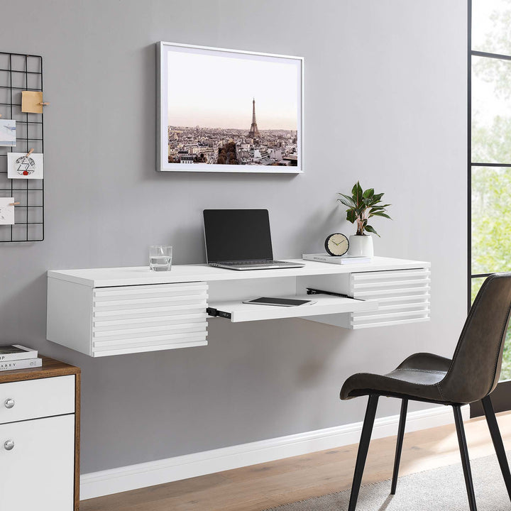 Recline Wall-Mounted Wooden Workstation