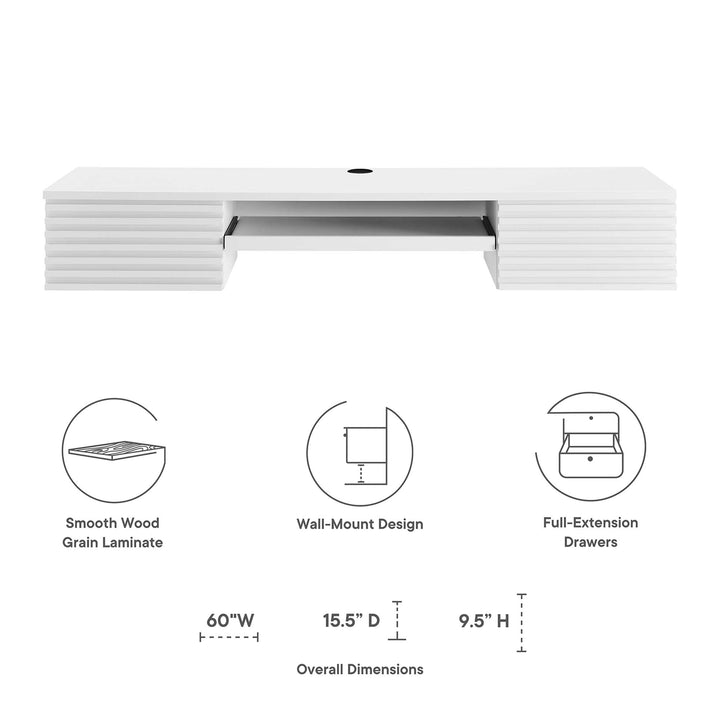 Recline Wall-Mounted Wooden Workstation