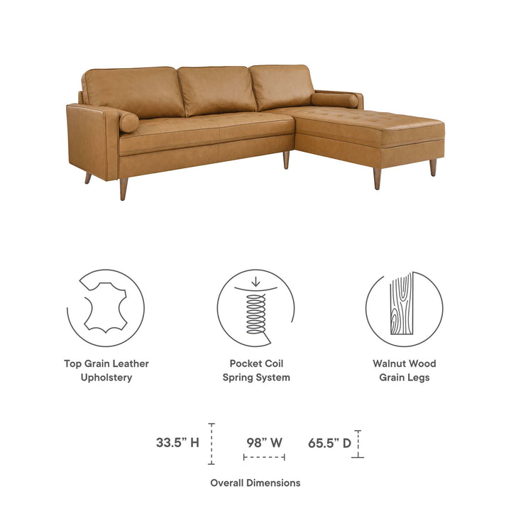 Vanguard 98" Leather Sectional Sofa