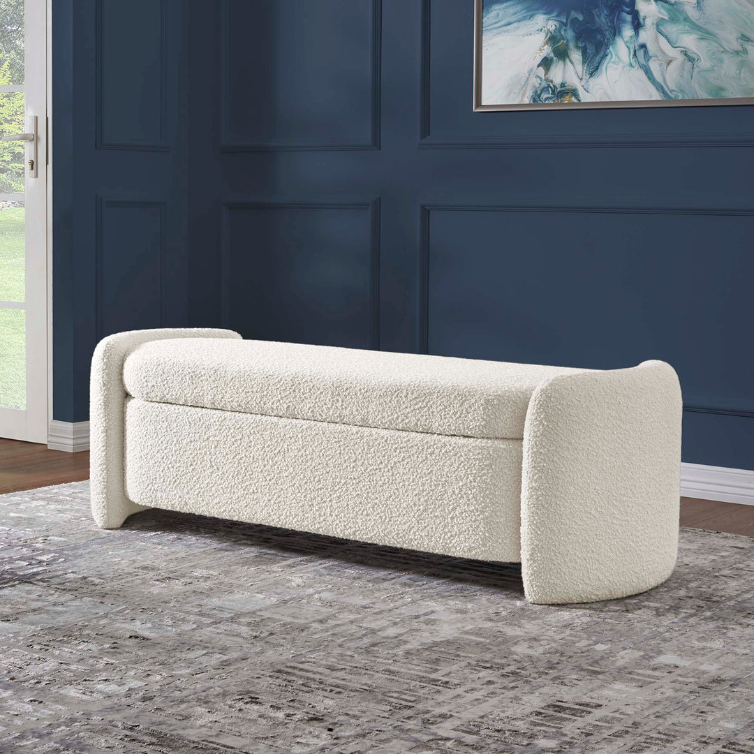 Nimbus Boucle Upholstered Bench