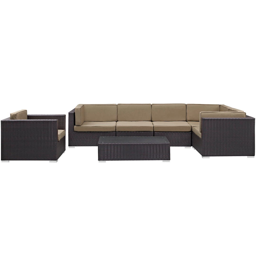 Capri 7 Piece Outdoor Patio Sectional Set