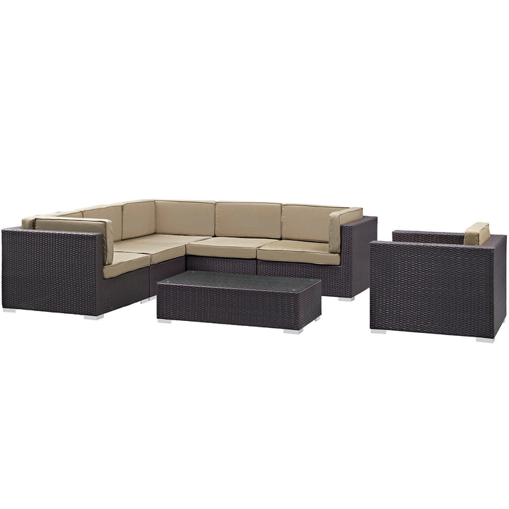 Capri 7 Piece Outdoor Patio Sectional Set