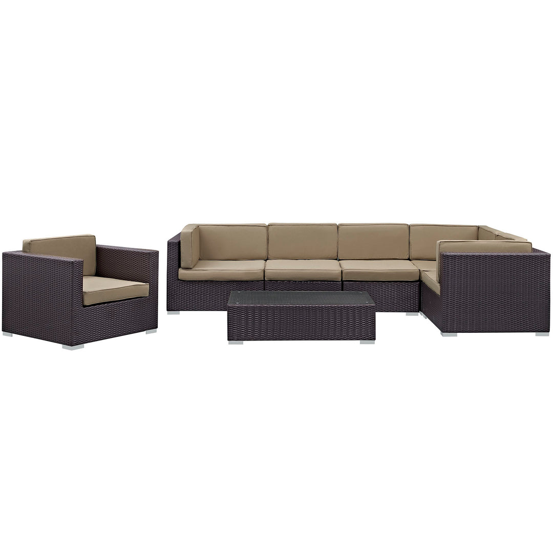 Capri 7 Piece Outdoor Patio Sectional Set