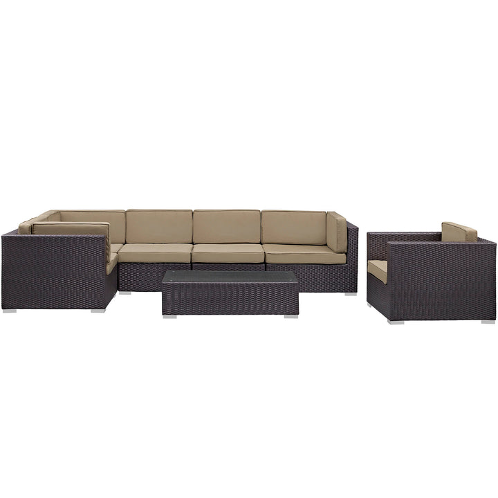 Capri 7 Piece Outdoor Patio Sectional Set