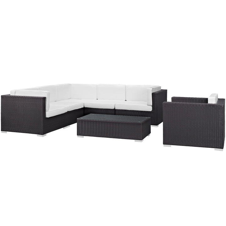 Capri 7 Piece Outdoor Patio Sectional Set