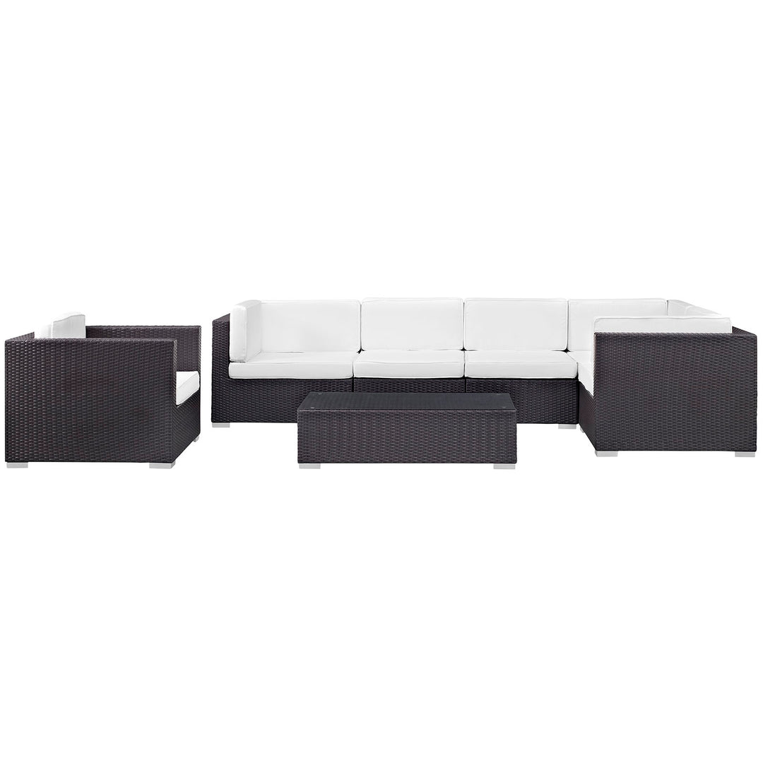 Capri 7 Piece Outdoor Patio Sectional Set