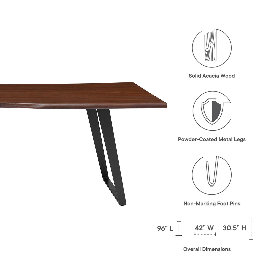 Valor 96" Live Edge Acacia Wood Dining Table