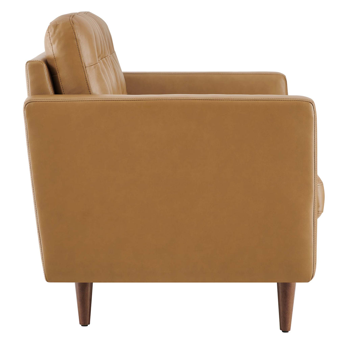 Elegant Tufted Leather Loveseat