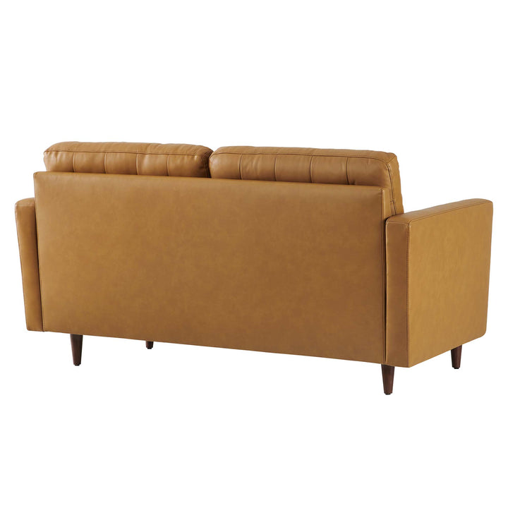 Elegant Tufted Leather Loveseat