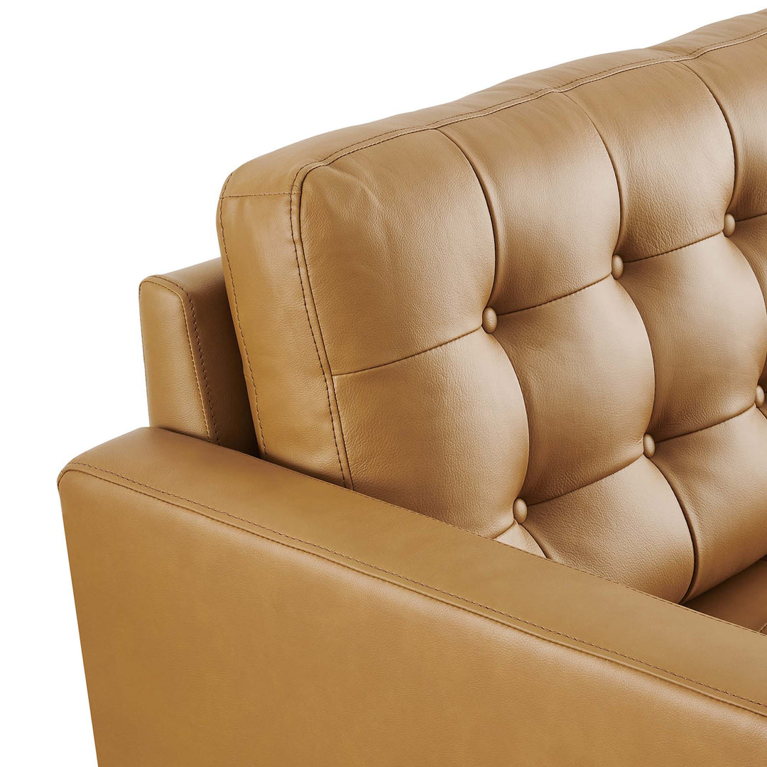 Elegant Tufted Leather Loveseat