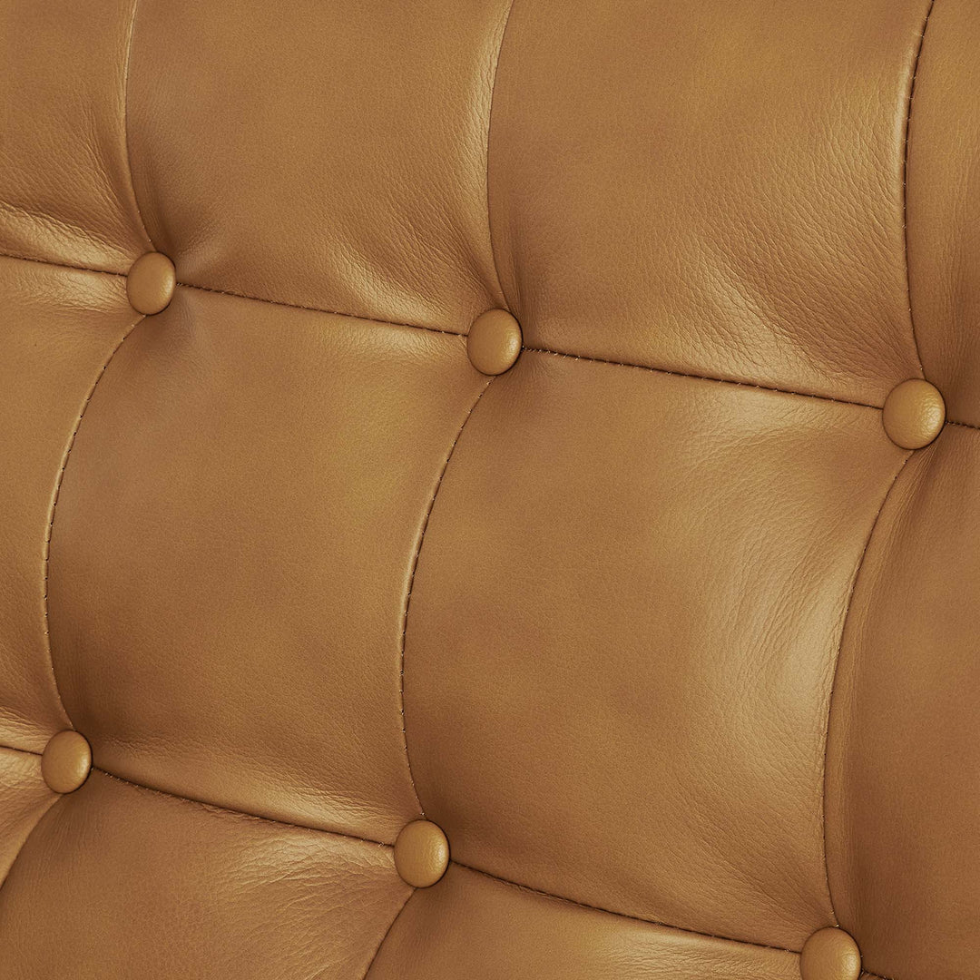 Elegant Tufted Leather Loveseat