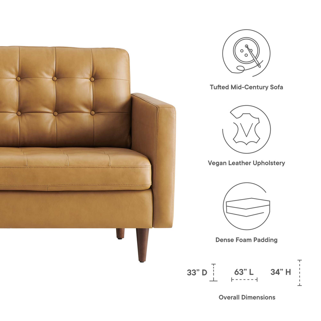 Elegant Tufted Leather Loveseat