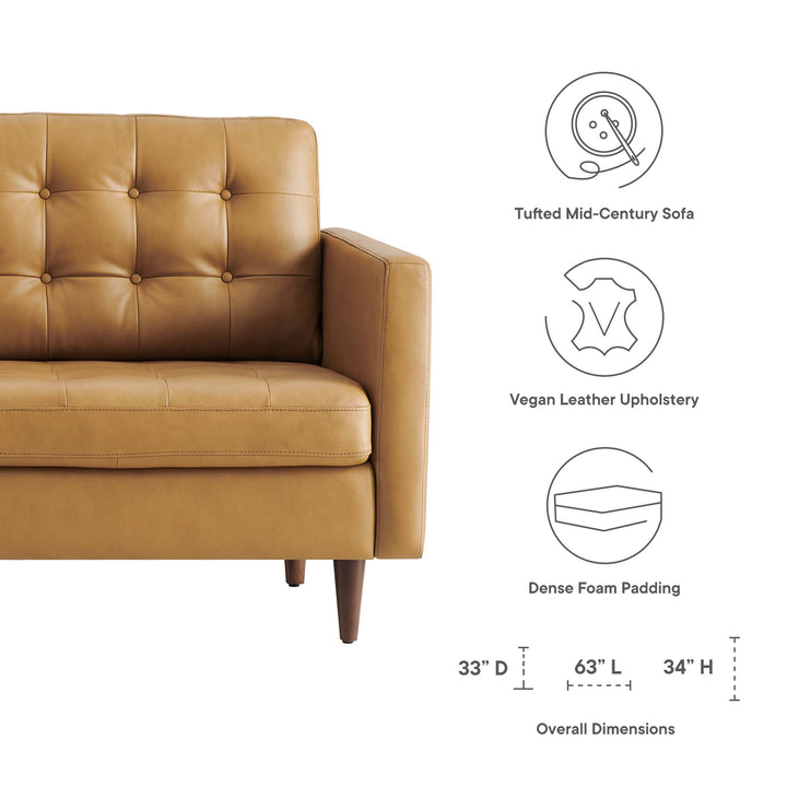 Elegant Tufted Leather Loveseat