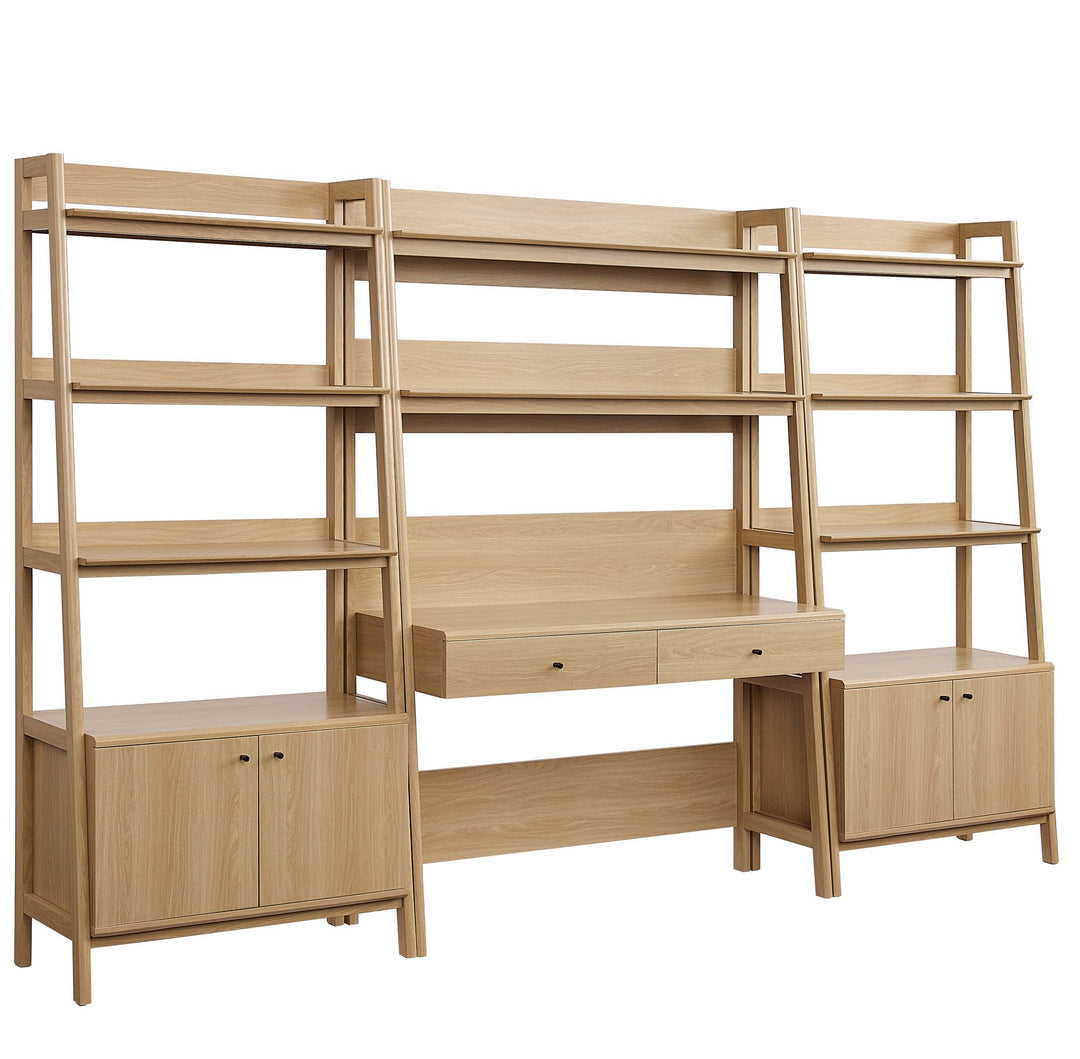 Bixby 3-Piece Workstation and Bookcase