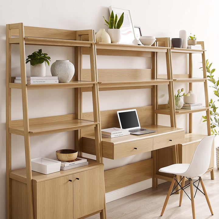 Bixby 3-Piece Workstation and Bookcase